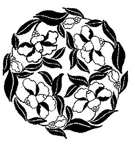 現(xiàn)代吉祥黑白圖花球