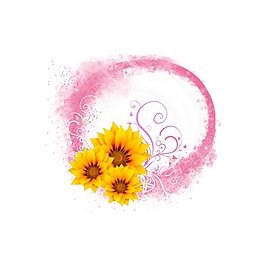 向陽花光暈戒指移門創意畫
