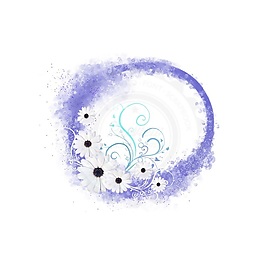 移門(mén)創(chuàng)意畫(huà)紫色光暈花