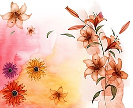 百合花移門創(chuàng)意畫