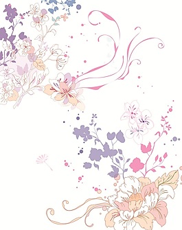 手绘鲜花盛开移门创意画