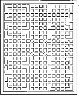 中式花紋鏤空黑白圖案
