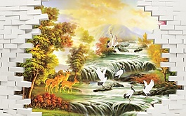 森林里的仙鶴效果圖