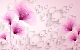 現(xiàn)代3D立體圓圈百合花效果圖下載