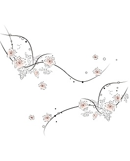 手绘花朵彩雕效果移门