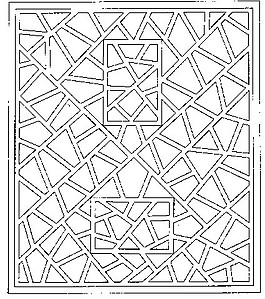 中式花紋鏤空黑白圖案