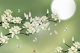 月下花凋零素材下載