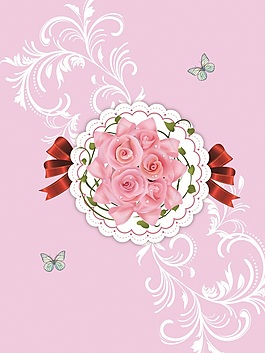 玫瑰花朵粉色移門裝飾畫