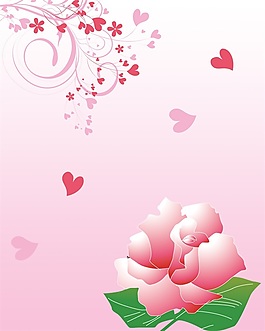 粉色手繪花朵移門裝飾畫