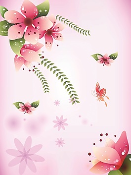 室內(nèi)移門創(chuàng)意畫花上的蝴蝶下載