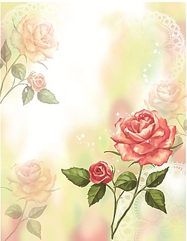 粉色玫瑰花朵移門裝飾畫