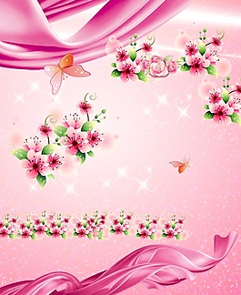 室內(nèi)移門創(chuàng)意畫絲帶上的花瓣
