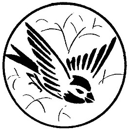 中式鳥圖案花邊黑白圖
