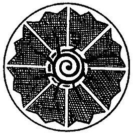 中式圖案花邊黑白圖圓形