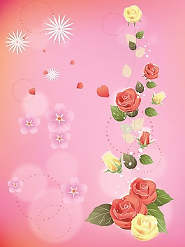 粉色玫瑰花朵移門裝飾畫