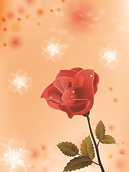 夢幻手繪玫瑰花朵漂亮移門圖