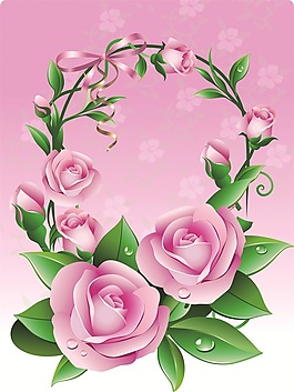 粉色玫瑰花朵移門裝飾畫