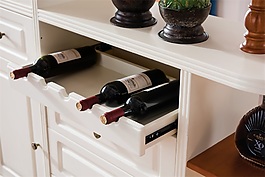 淺色系歐式酒柜家具3D效果圖