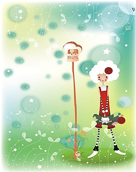 水彩手绘卡通儿童房移门创意画