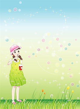 水彩手绘卡通儿童房移门创意画