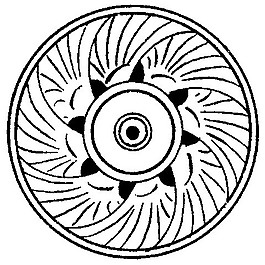 中式圖案花邊黑白圖圓形