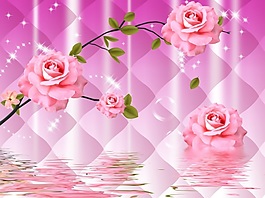 花团锦簇玉石瓷砖背景效果图