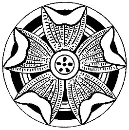 中式图案花边黑白图莲花
