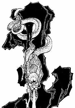 中式圖案龍紋黑白圖神龍下山
