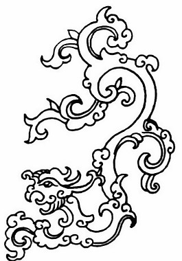 中式圖案龍紋黑白圖祥云龍