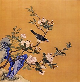 古典假山上的薔薇花效果圖下載