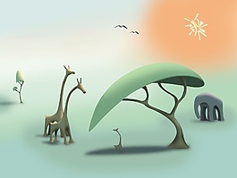 動物現(xiàn)代簡約風格背景墻
