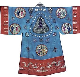 佛塔人物古長(zhǎng)袍布紋貼圖