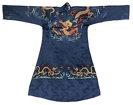 龍?jiān)夭厮{(lán)長(zhǎng)袍布紋貼圖