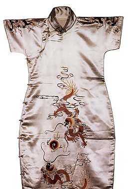 中式蠶絲刺繡龍布紋貼圖