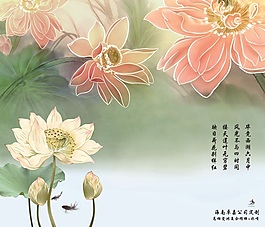 蓮花瓷磚背景墻帶路徑