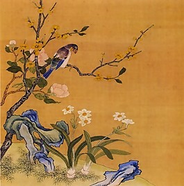 鳥兒站立枝頭嬉戲裝飾畫效果圖