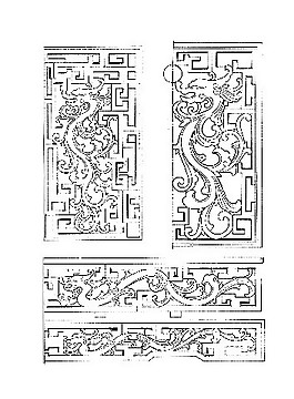 中式龍紋木家具建筑分層圖