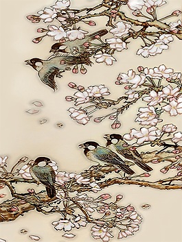 玉蘭花瓷磚背景墻