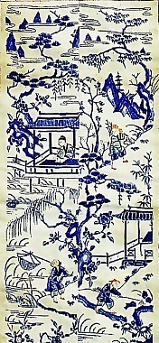 中式元素布紋貼圖青花瓷