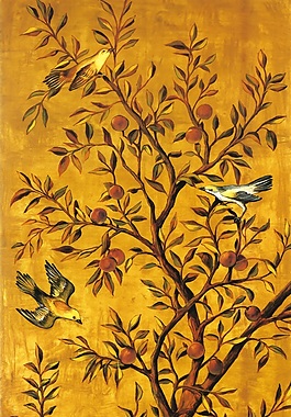 花鳥瓷磚背景墻帶路徑