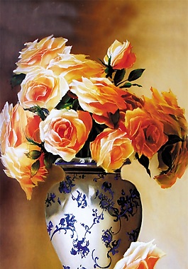 花瓶油畫(huà)瓷磚背景墻帶路徑