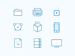 辦公室輪廓圖標(biāo)sketch素材