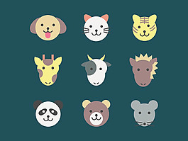 動物頭像圖標sketch素材