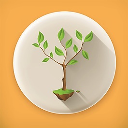 綠色植物彩色圖標