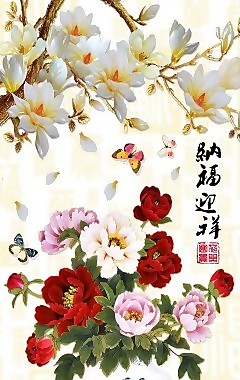 花瓶瓷磚高清背景墻