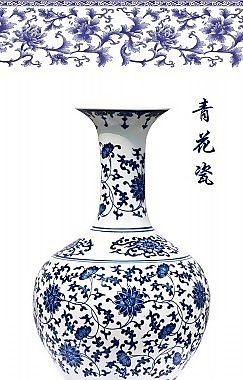 青花瓷花瓶瓷磚高清背景墻