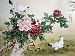 富貴和平背景墻