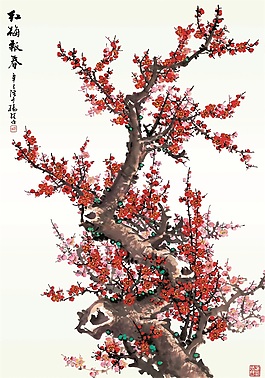 紅梅背景墻素材