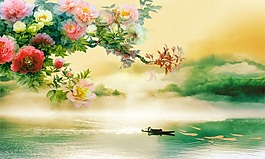 春滿園背景墻素材