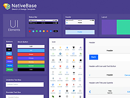 NativeBaseUI界面元素套組Sketch素材